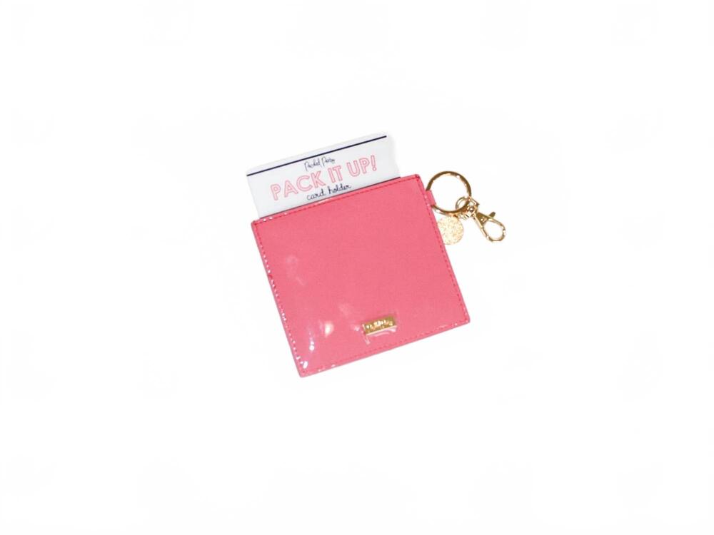 NEW PACKED PARTY women's rainbow bright key chain with wallet in pink